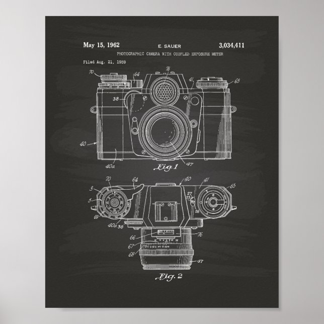 Fotografisk kamera 1959 Patent Art - kretskort Poster (Framsidan)