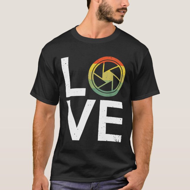 Fotografisk kamera i Kärlek för fotografer MM T Shirt (Framsida)
