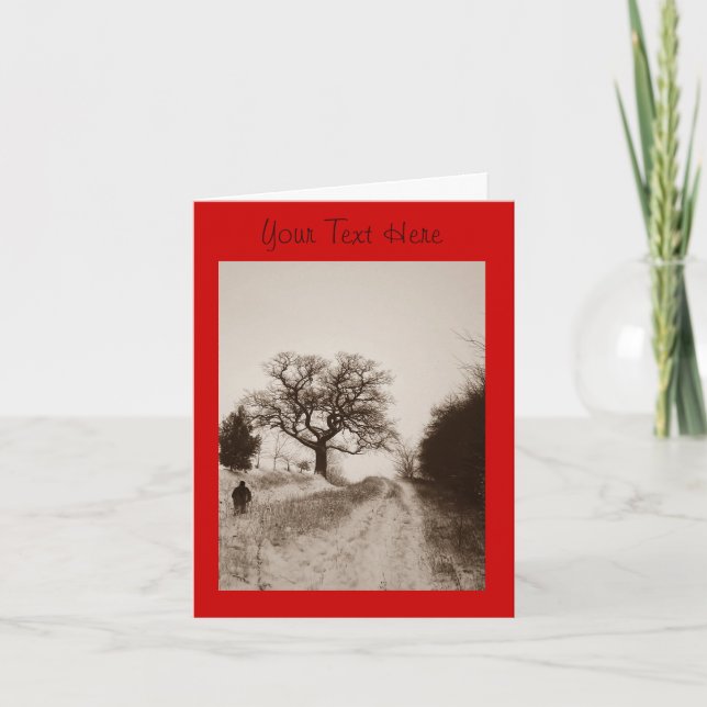 Fotografisk konst på vinterscenen snö helgkort (Framsida)