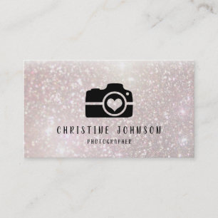 Fotografisk logotyp på faux glitter visitkort
