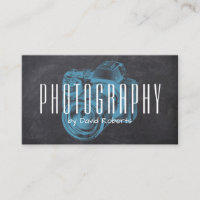 Fotografisk Professionell Blue Camera Chalkboard