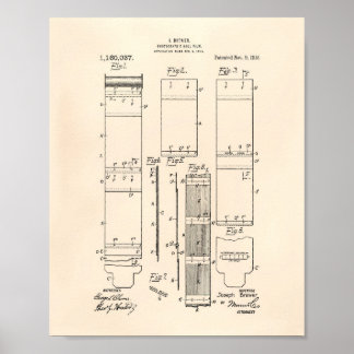 Fotografisk rullfilm 1915 Patent Art Old Peper Poster