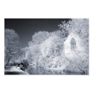 Fotografisk utskrift av infraröd kanal och kyrkosc fototryck