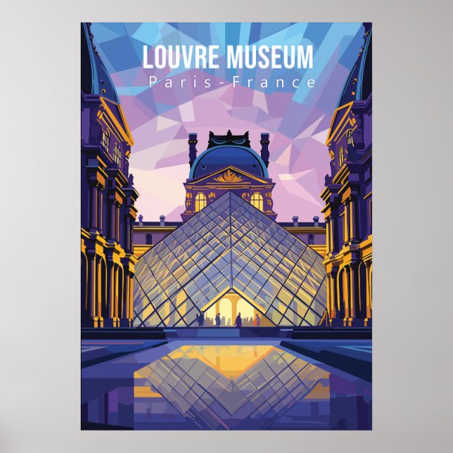 Fotografisk utskrift av Louvre museum Travel-affis Poster (Framsidan)