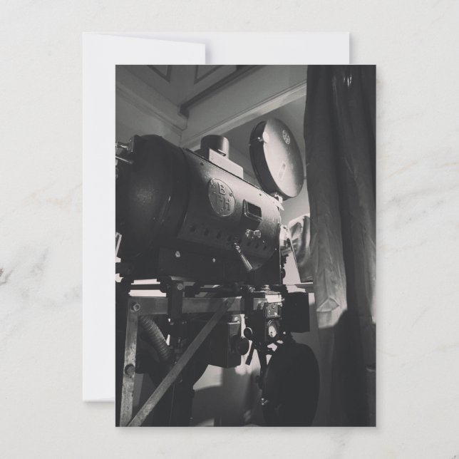 Fotografisk utskrift av vintagens filmkamera inbjudningar (Baksida)