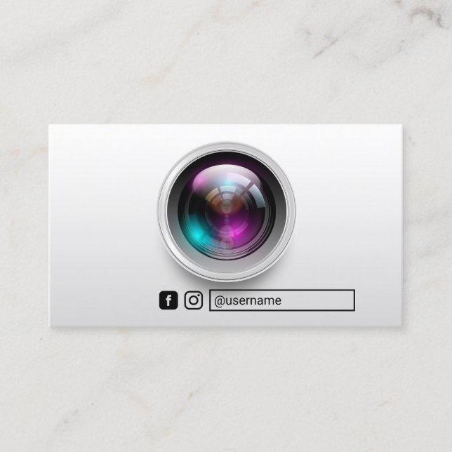 Fotografiska kameralänkar Fotografiska media i Soc Visitkort (Framsida)