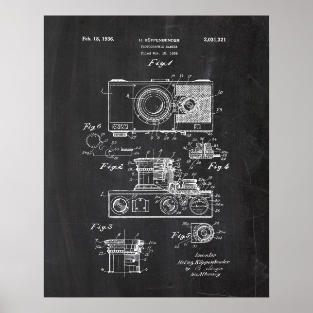 Fotografiskt kamerapatent poster (Framsidan)