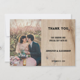 Fotografiskt landsbyggsbröllop av typen Rustilling Tack Kort