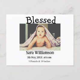 Fotografiskt modernt, minsta födelseattest för red meddelande vykort