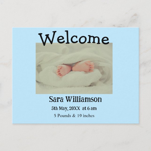 Fotografiskt modernt, minsta födelseattest för red meddelande vykort (Framsida)