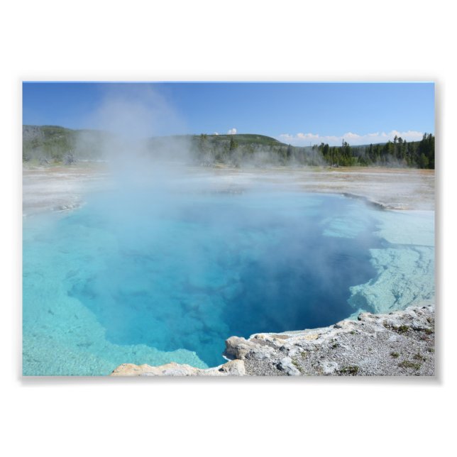 Fotografiskt tryck-Yellowstone het källa Fototryck (Framsidan)