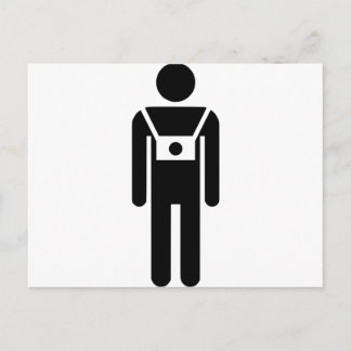 Fotografisymbol framför vykort