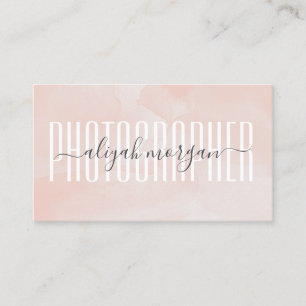 Fotografitypografi  Rosa vattenfärg Visitkort