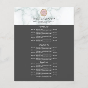 Fotografiverksamhet Din logotyp Grå Marmor Meny