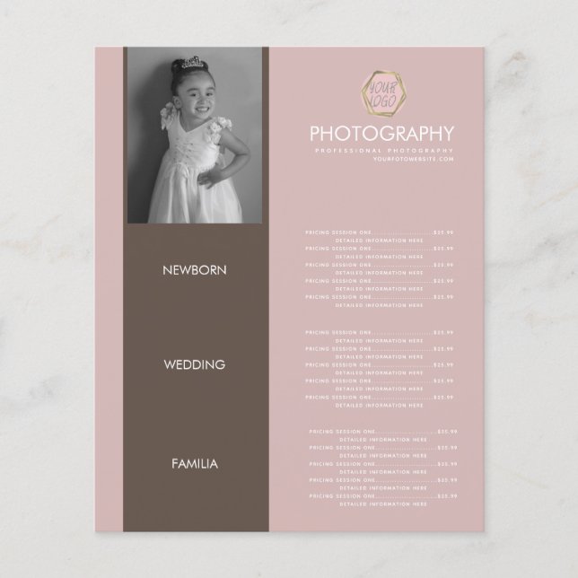 Fotografiverksamhet Din logotyp Jordnära meny (Framsida)