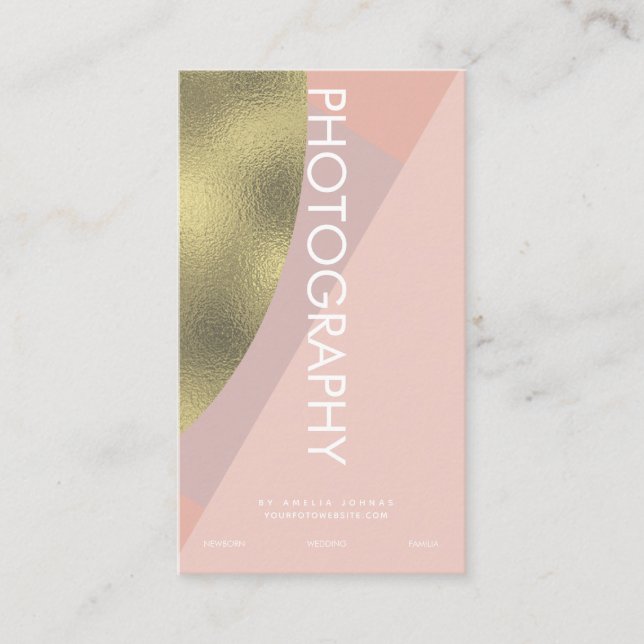 Fotografiverksamhet Shapes Colorblock Falsk Folie Visitkort (Framsida)