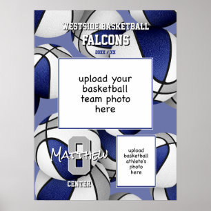 Fotografoto av det blå grått basketlaget färg poster