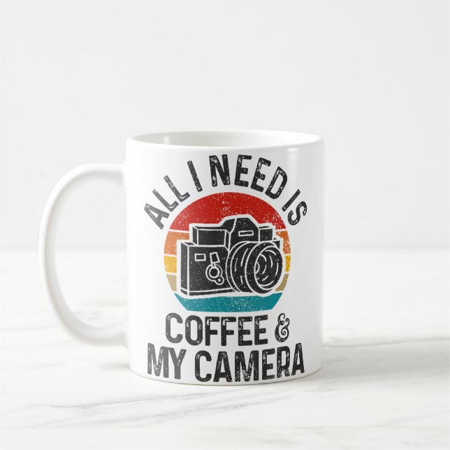 Fotografpresent Kaffekamera Rolig Vintage Foto Kaffemugg (Vänster)