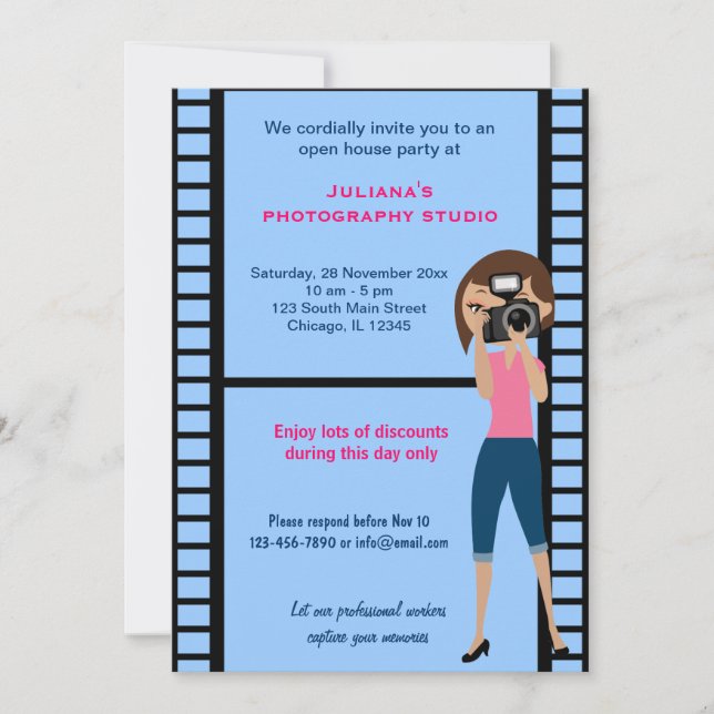 Fotography Studio Firande Inbjudningar (Framsida)