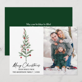 FotoGrönt för vattenfärgen Gräs Träd Calligraphy B Julkort