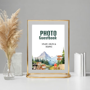 Fotoguestbook-skylt för Rustic Woodland-fotografi  Poster