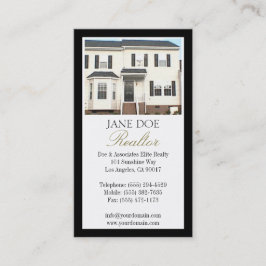 Fotoguld för fastighetsmäklare B/W skrivar gränsen Visitkort