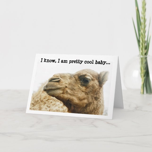 Fotohälsningskort för anpassade Cute Camel Kort (Framsida)
