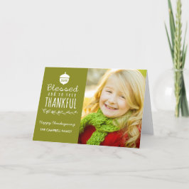 Fotohälsningskort för blankt Thanksgiving / Olive Helgkort