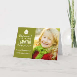 Fotohälsningskort för blankt Thanksgiving / Olive Helgkort