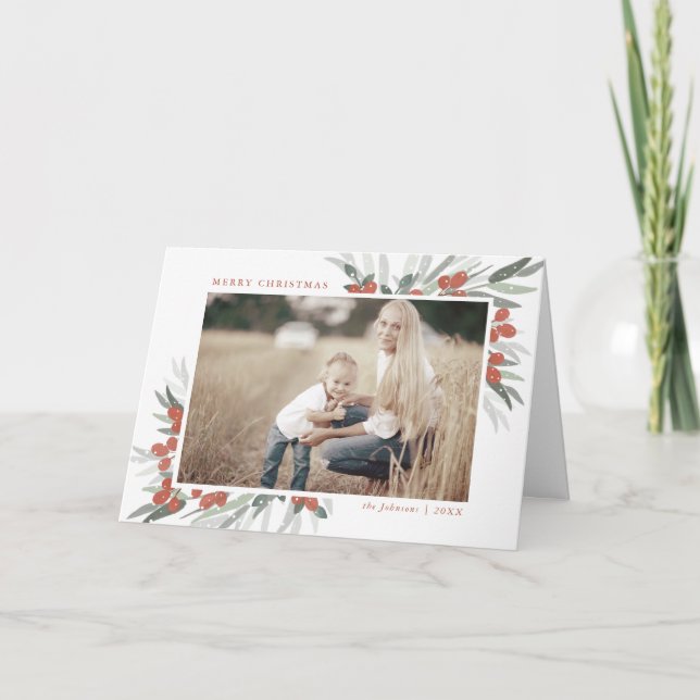 Fotohälsningskort för frysta berries kort (Framsida)