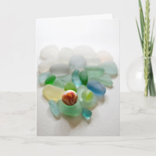 Fotohälsningskort för marglas, havsglas, marglas kort