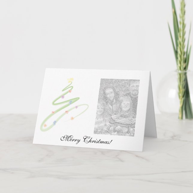 Fotohälsningskort för vattenfärg Julgran Helgkort (Framsida)