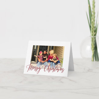 Fotohälsningskort i God jul med enkel skrift Helgkort