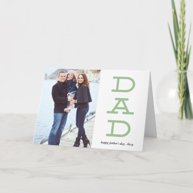 Fotohälsningskort med fetstil Brev Pappa Fars dag Kort (Framsida)