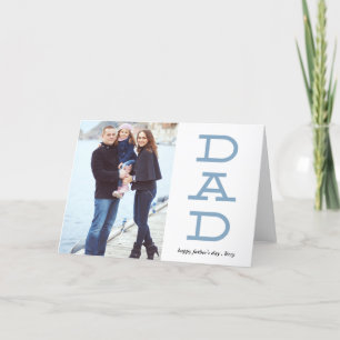 Fotohälsningskort med fetstil Brev Pappa Fars dag Kort