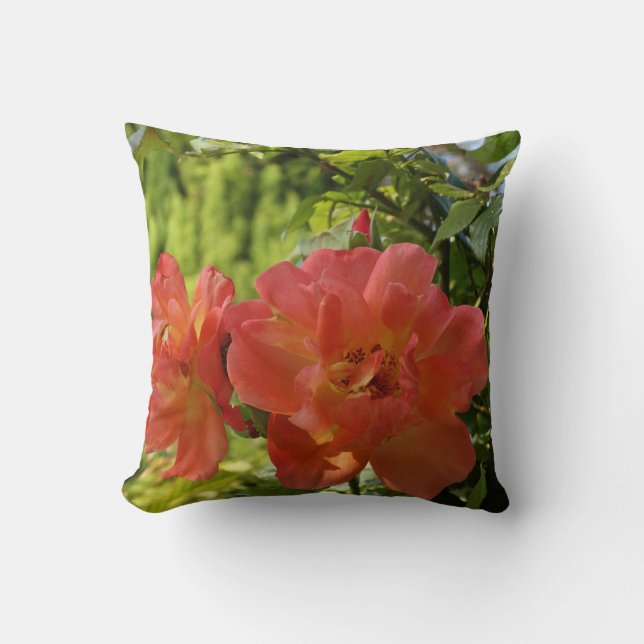 Fotohaltig dyna i rosa ros 41 cm x 41 cm kudde (Framsida)