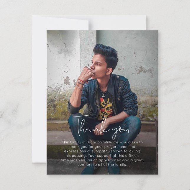 Fotohandskrivet kort - funktionellt tack (Framsida)