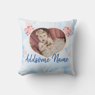 Fotohjärta i Gris vid Baby Kudde