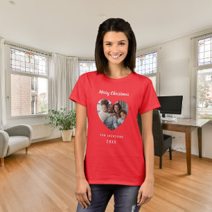 Fotohjärta i julfamiljen namn t shirt