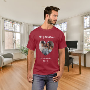 Fotohjärta i julfamiljen namn t shirt