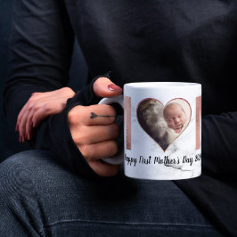 Fotohjärtan Ro Guld i första Mors dag Baby Kaffemugg