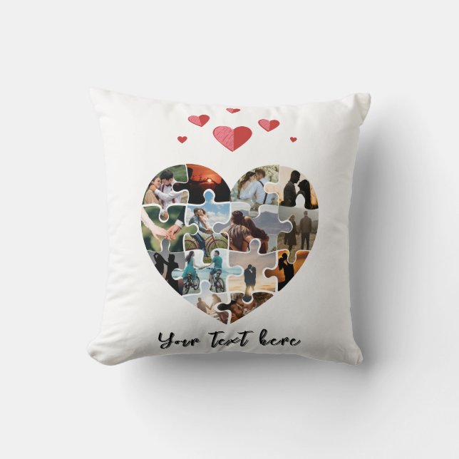 Fotohjärtegåva från alla hjärtans dag kudde (Framsida)