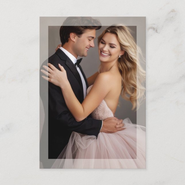 Fotohöljet Matte ram, bröllop golden beige Tilläggskort (Framsida)