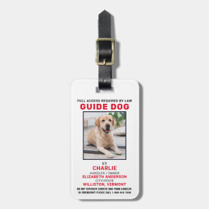 FotoID-bricka för Guide Hund Service-Hund Bagagebricka