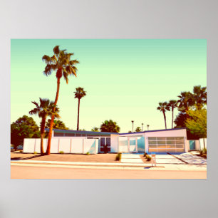 Fotoillustration av modern arkitektur i mitten av poster