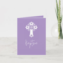 Fotoinbjudan Enkel baptism Kor Lilac Helgkort