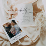 Fotoinbjudan för elegant Möhippa Inbjudningar<br><div class="desc">Det här är ett modernt minimalistiskt inbjudningskort för möhippan med ett enastående kalligrafteckensnitt parat med ett enkelt serif-teckensnitt. Det går inte att skriva med kurvtexten, men färg kan ändras och texten kan flyttat runt. Alla andra inslag är 100 % redigerbara // Sök efter matchande utformningar i OLIVIA i Sincerely By...</div>