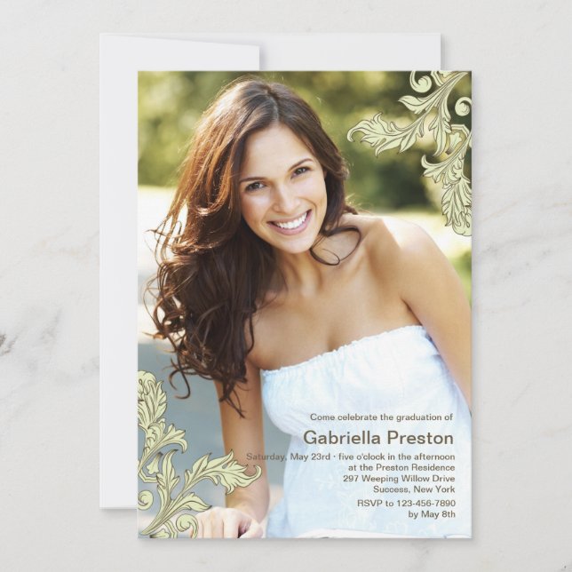 Fotoinbjudan för elegantens hörn inbjudningar (Framsida)