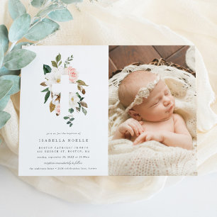 Fotoinbjudan för Magnolia Baptism Inbjudningar
