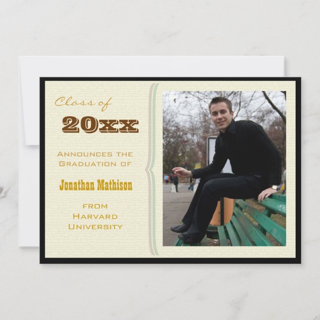 Fotoinbjudan för studentfest Gult Inbjudningar (Framsida)